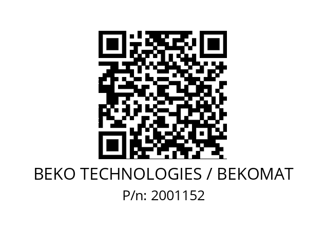   BEKO TECHNOLOGIES / BEKOMAT 2001152