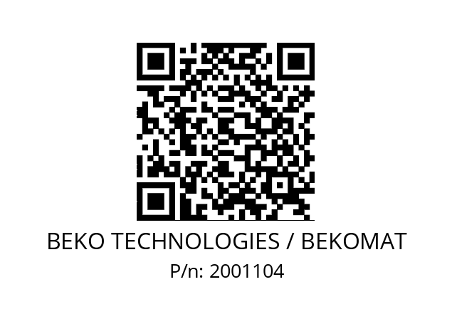   BEKO TECHNOLOGIES / BEKOMAT 2001104