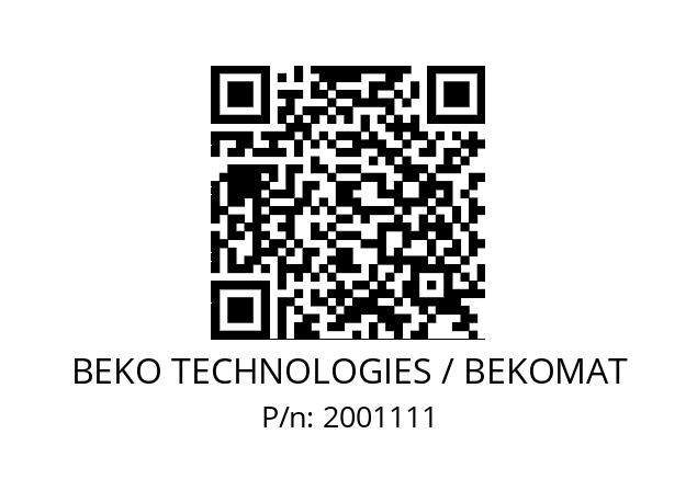   BEKO TECHNOLOGIES / BEKOMAT 2001111