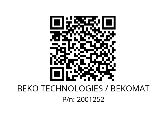   BEKO TECHNOLOGIES / BEKOMAT 2001252