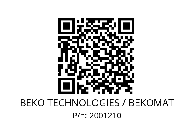   BEKO TECHNOLOGIES / BEKOMAT 2001210