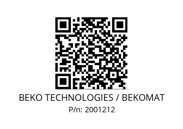   BEKO TECHNOLOGIES / BEKOMAT 2001212