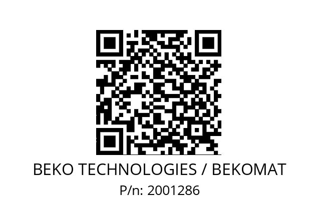   BEKO TECHNOLOGIES / BEKOMAT 2001286