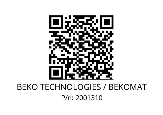   BEKO TECHNOLOGIES / BEKOMAT 2001310