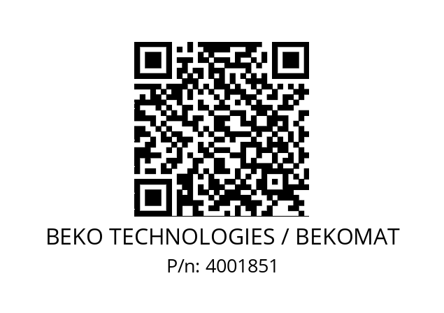   BEKO TECHNOLOGIES / BEKOMAT 4001851