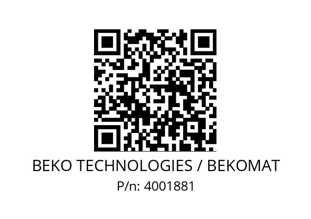   BEKO TECHNOLOGIES / BEKOMAT 4001881