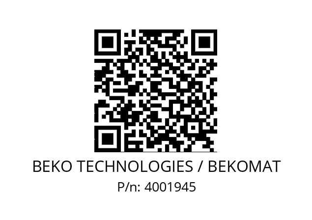   BEKO TECHNOLOGIES / BEKOMAT 4001945