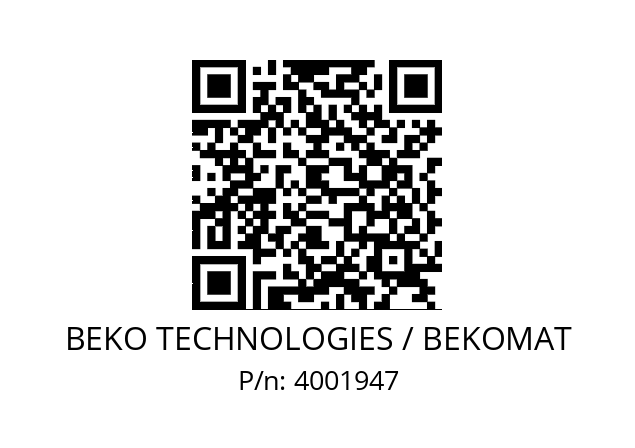   BEKO TECHNOLOGIES / BEKOMAT 4001947