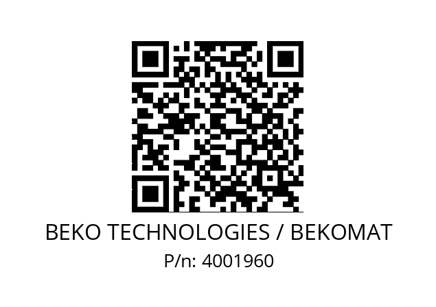   BEKO TECHNOLOGIES / BEKOMAT 4001960