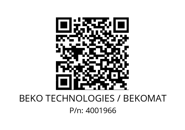   BEKO TECHNOLOGIES / BEKOMAT 4001966