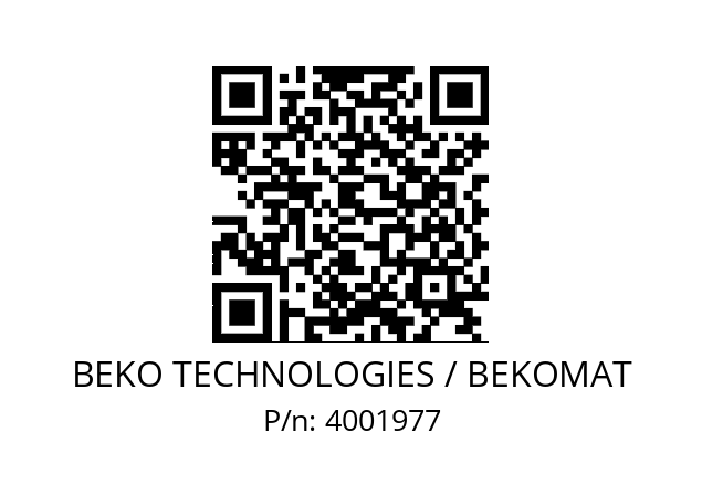   BEKO TECHNOLOGIES / BEKOMAT 4001977