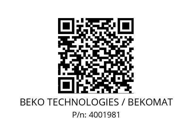   BEKO TECHNOLOGIES / BEKOMAT 4001981