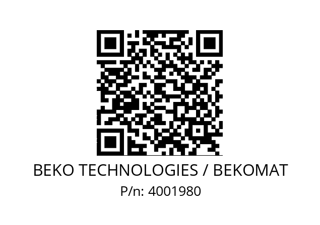   BEKO TECHNOLOGIES / BEKOMAT 4001980