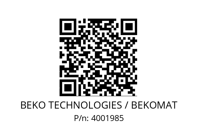   BEKO TECHNOLOGIES / BEKOMAT 4001985