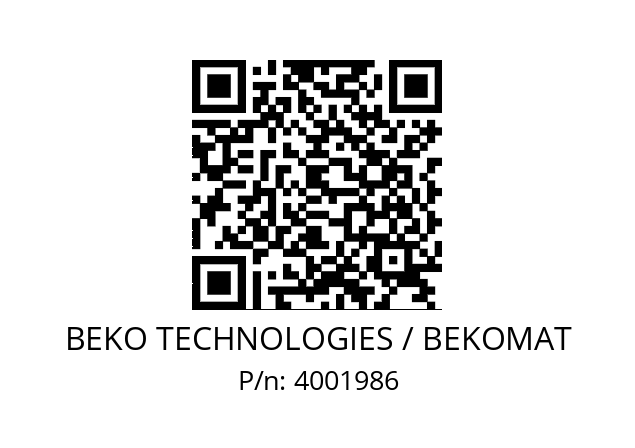   BEKO TECHNOLOGIES / BEKOMAT 4001986