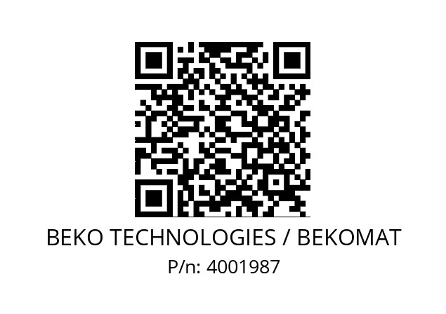   BEKO TECHNOLOGIES / BEKOMAT 4001987