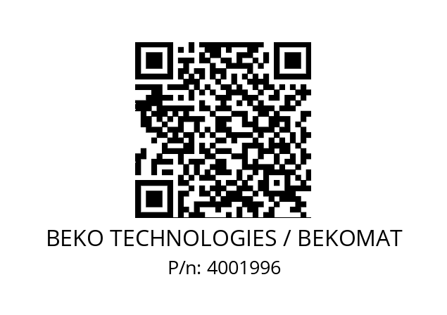   BEKO TECHNOLOGIES / BEKOMAT 4001996