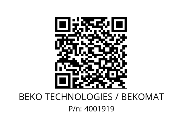   BEKO TECHNOLOGIES / BEKOMAT 4001919