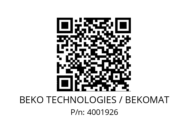   BEKO TECHNOLOGIES / BEKOMAT 4001926