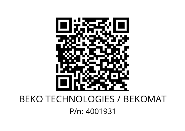   BEKO TECHNOLOGIES / BEKOMAT 4001931