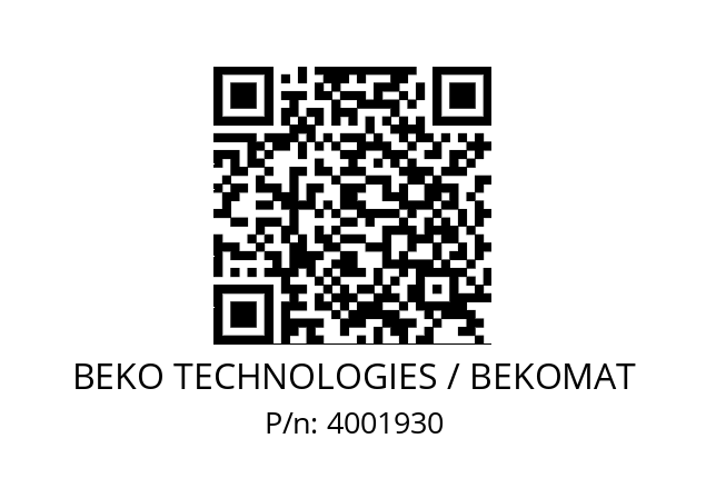   BEKO TECHNOLOGIES / BEKOMAT 4001930