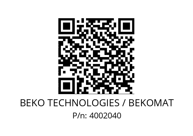   BEKO TECHNOLOGIES / BEKOMAT 4002040