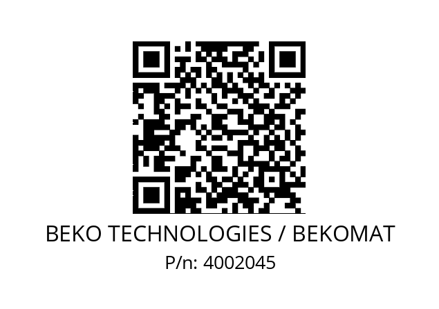   BEKO TECHNOLOGIES / BEKOMAT 4002045