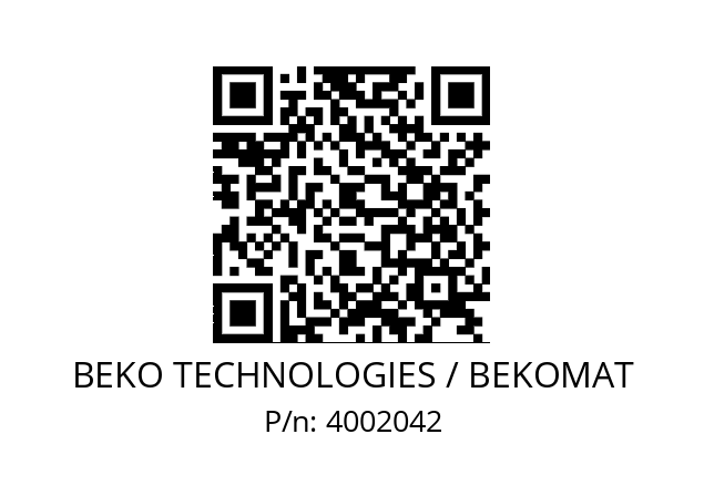   BEKO TECHNOLOGIES / BEKOMAT 4002042