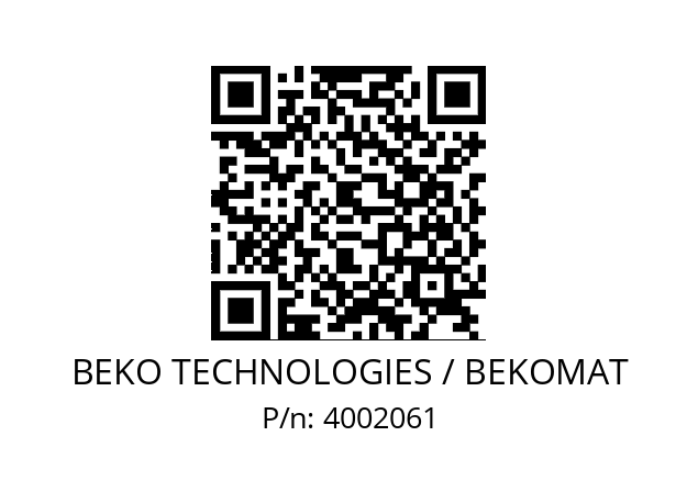   BEKO TECHNOLOGIES / BEKOMAT 4002061