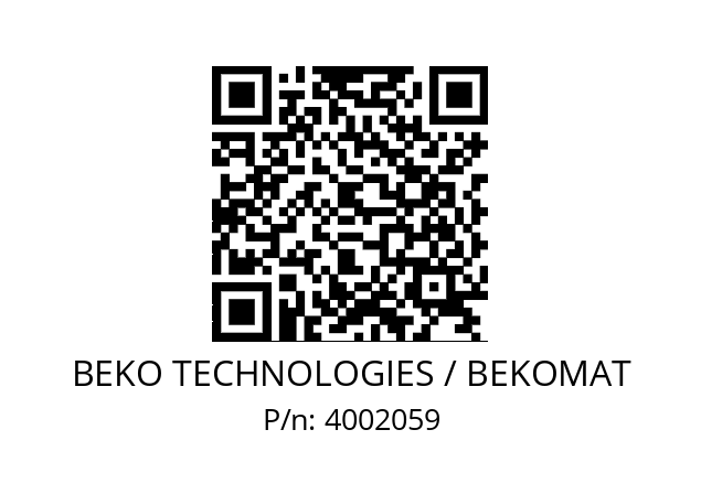   BEKO TECHNOLOGIES / BEKOMAT 4002059