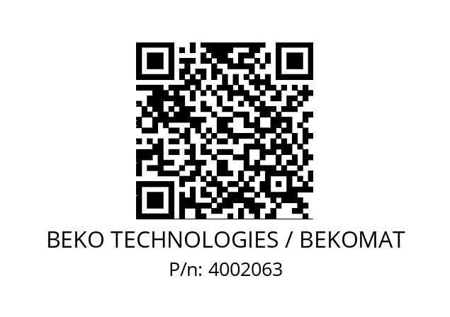   BEKO TECHNOLOGIES / BEKOMAT 4002063