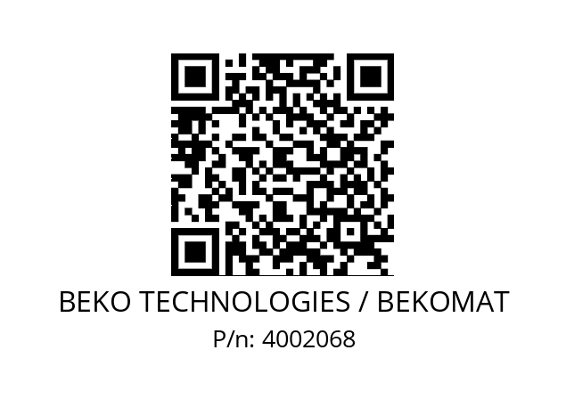   BEKO TECHNOLOGIES / BEKOMAT 4002068