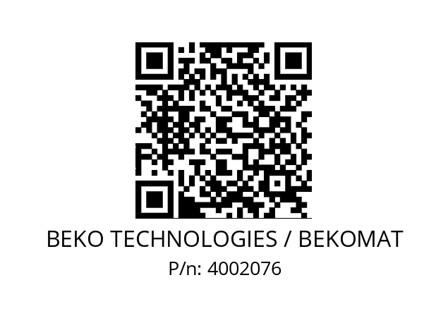   BEKO TECHNOLOGIES / BEKOMAT 4002076