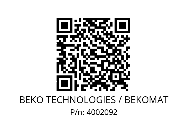   BEKO TECHNOLOGIES / BEKOMAT 4002092