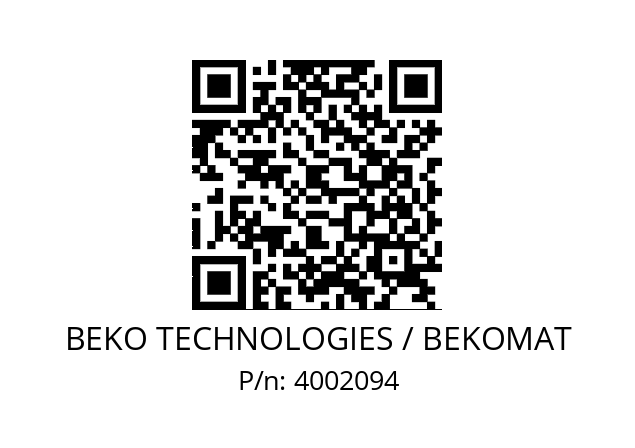   BEKO TECHNOLOGIES / BEKOMAT 4002094