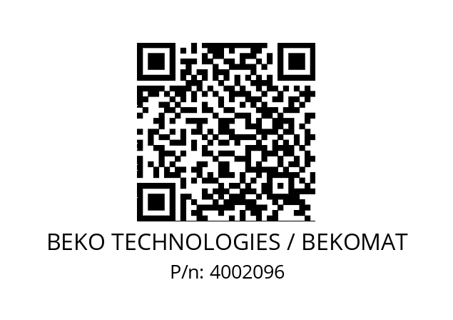   BEKO TECHNOLOGIES / BEKOMAT 4002096