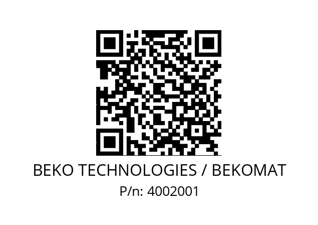   BEKO TECHNOLOGIES / BEKOMAT 4002001