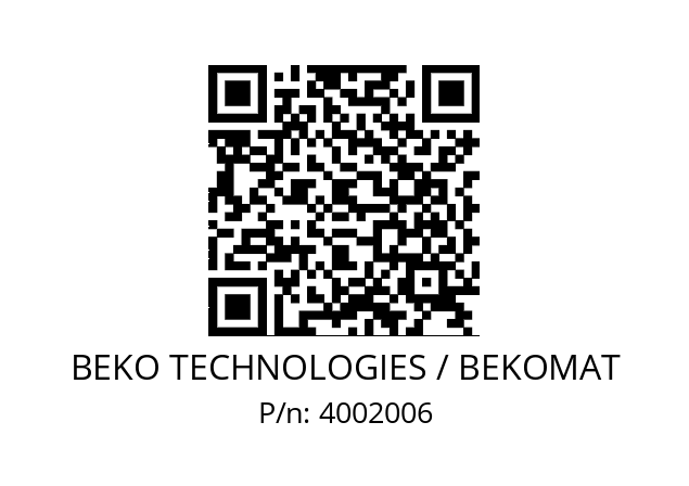   BEKO TECHNOLOGIES / BEKOMAT 4002006