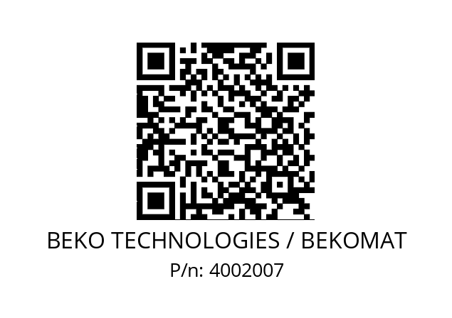   BEKO TECHNOLOGIES / BEKOMAT 4002007