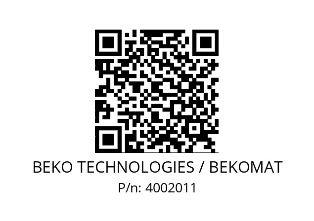   BEKO TECHNOLOGIES / BEKOMAT 4002011