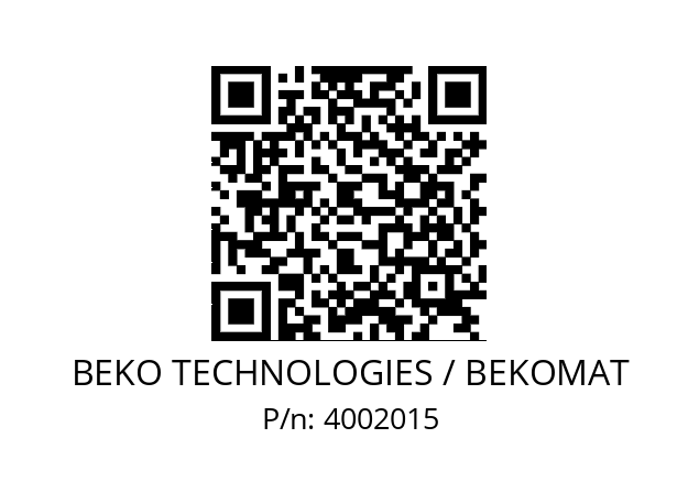   BEKO TECHNOLOGIES / BEKOMAT 4002015