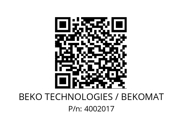   BEKO TECHNOLOGIES / BEKOMAT 4002017