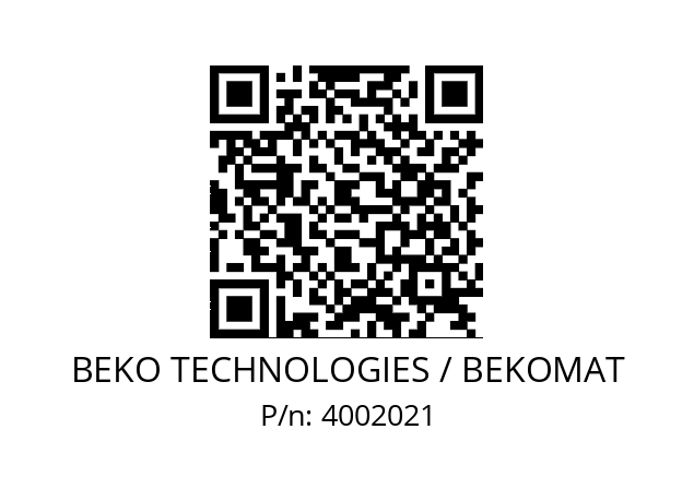   BEKO TECHNOLOGIES / BEKOMAT 4002021