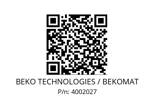   BEKO TECHNOLOGIES / BEKOMAT 4002027