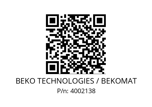   BEKO TECHNOLOGIES / BEKOMAT 4002138