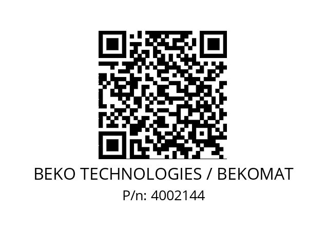   BEKO TECHNOLOGIES / BEKOMAT 4002144