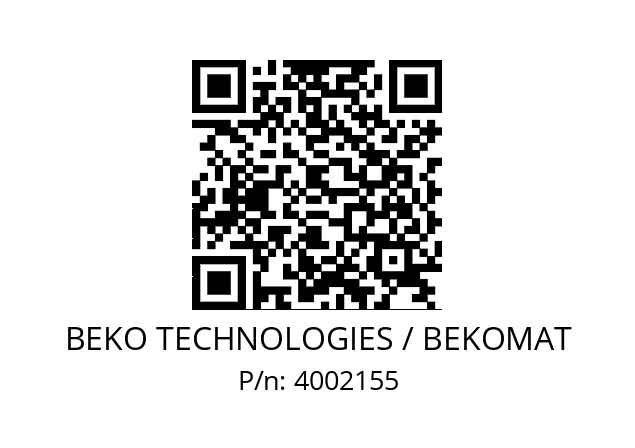   BEKO TECHNOLOGIES / BEKOMAT 4002155