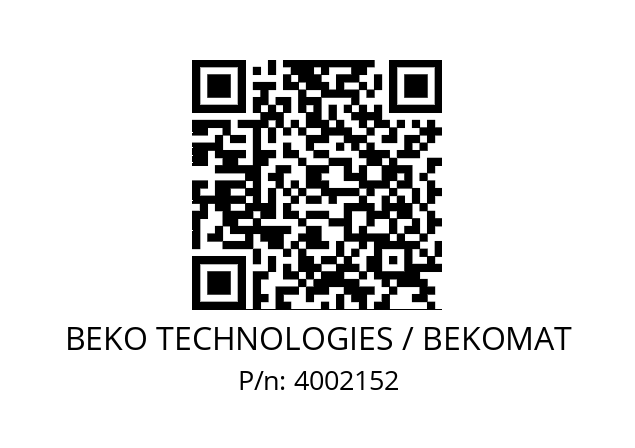   BEKO TECHNOLOGIES / BEKOMAT 4002152