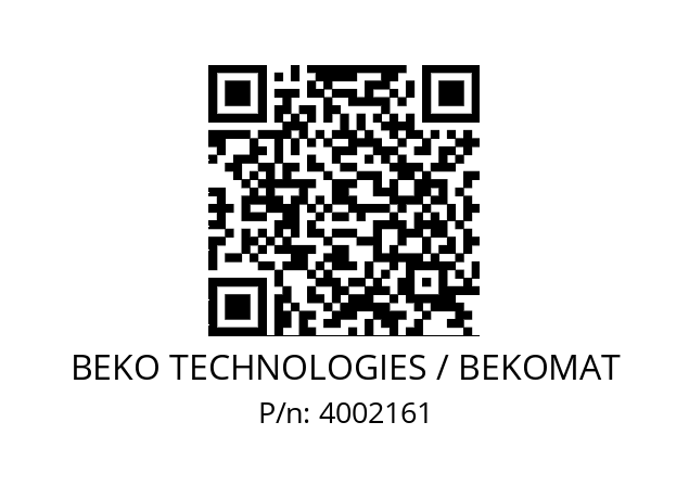   BEKO TECHNOLOGIES / BEKOMAT 4002161