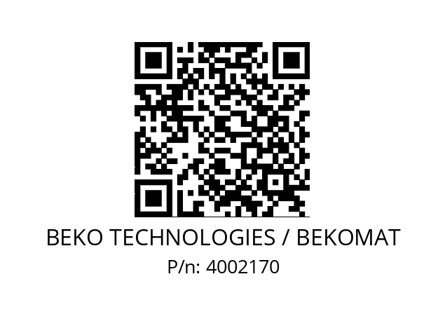   BEKO TECHNOLOGIES / BEKOMAT 4002170